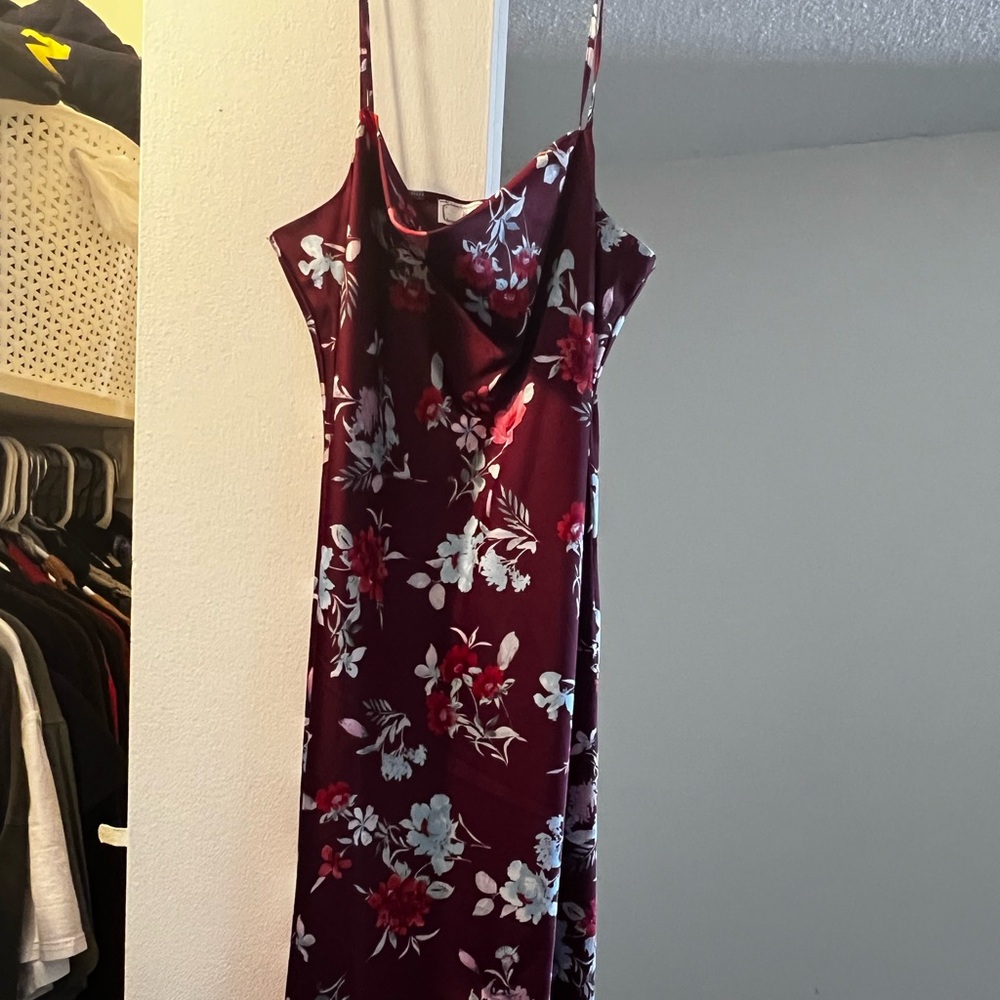 Hippie Rose Burgundy Floral Dress XL